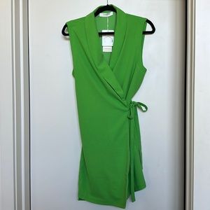 Commense Sleeveless Lapel Mini Blazer Dress